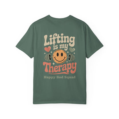 Lifting is My Therapy Comfort Colors Workout Tee