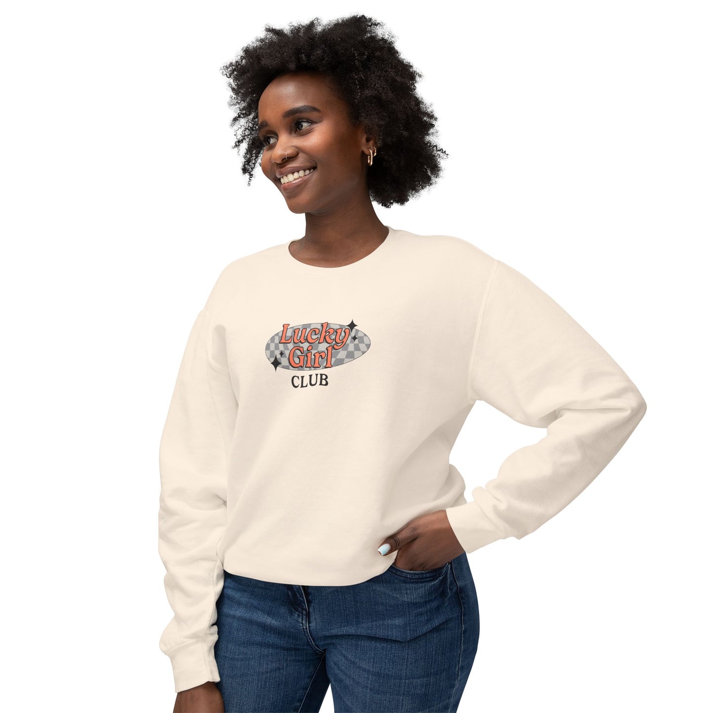 Lucky Girl Club Comfort Colors Lightweight Sweatshirt
