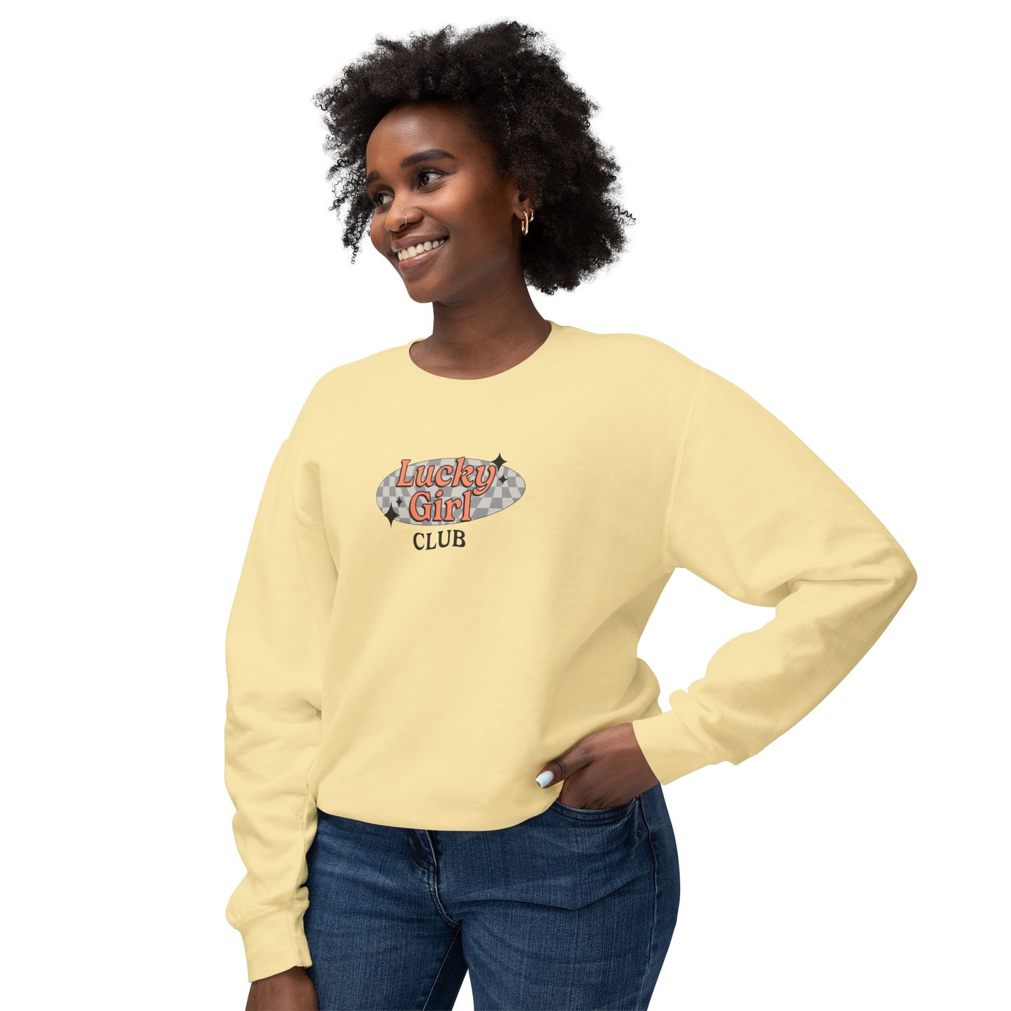 Lucky Girl Club Comfort Colors Lightweight Sweatshirt